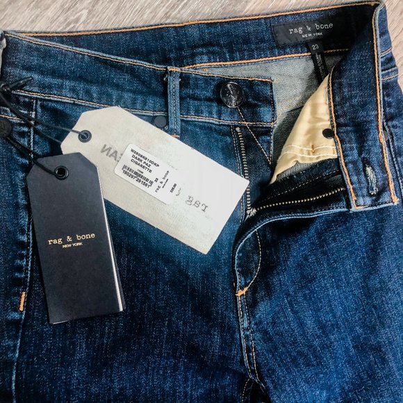 rag & bone high-rise slim leg cigarette jean, dark - Picture 3 of 8